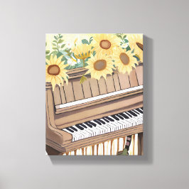 Lienzo Tune in Bloom | Girasoles Florales en Acuarela par