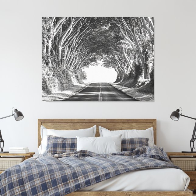 Lienzo Túnel de árbol Kauai fotografía negro y blanco (Insitu(Dormitorio))