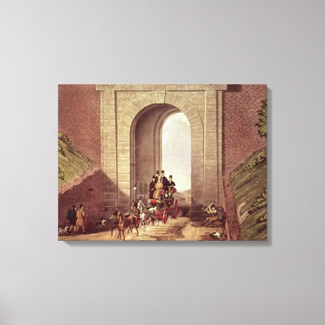 Lienzo Túnel Highgate, grabado por George Hunt, c.1830 (Anverso)