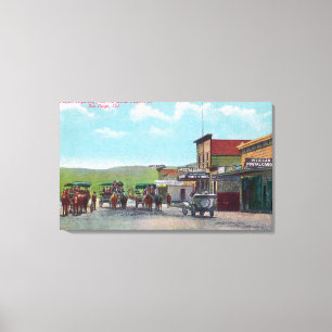 Lienzo Turistas partiendo hacia Tijuana Scene