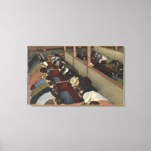 Lienzo Turistas que ven los jardines del submarino