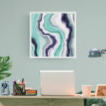 Lienzo Turquesa, Azul oscuro y Marble blanco Agitan las a<br><div class="desc">Arrecife de mármol azul turquesa,  azul oscuro y blanco mueven el lienzo de arte digital.</div>