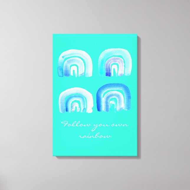 Lienzo Turquesa de arco iris azul (Anverso)