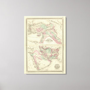 Lienzo Turquía en Asia, Persia, Arabia, Beluchistán