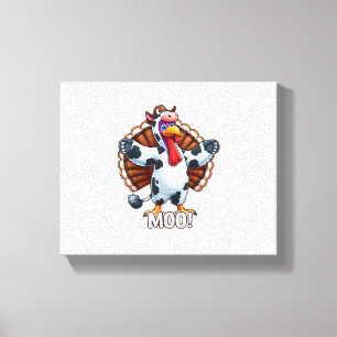 Lienzo Turquía En Vacas, Moo Gracioso Día De Acción De Gr