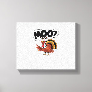 Lienzo Turquía Moo Cow Costume Gracioso Día de Gracias Tu