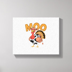 Lienzo Turquía Moo Cow Costume Gracioso Día de Gracias Tu