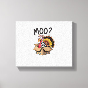 Lienzo Turquía Moo Cow Costume Gracioso Día de Gracias Tu