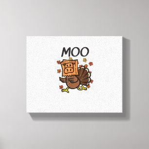 Lienzo Turquía Moo Cow Costume Gracioso Día de Gracias Tu