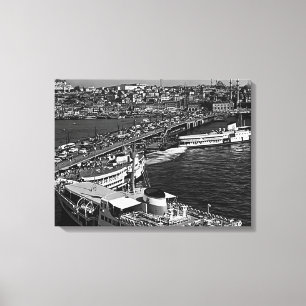 Lienzo Turquía Vintage puerto de Galata Estambul