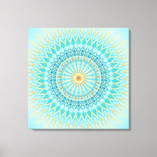Lienzo Turquoise Gold Boho Mandala