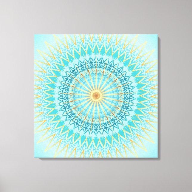 Lienzo Turquoise Gold Boho Mandala (Anverso)