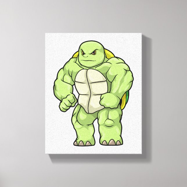Lienzo Turtle as Bodybuilder with Six pack (Anverso)