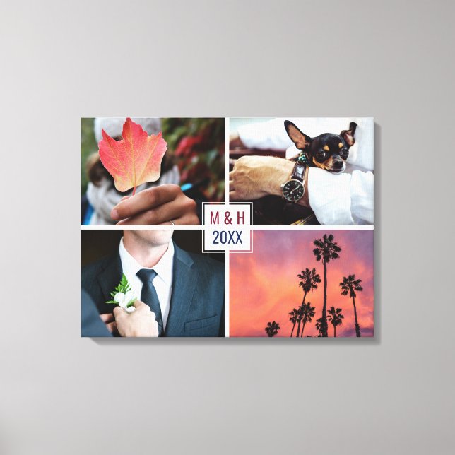 Lienzo TUS FOTOS, MONOGRAMAS Y personalizado ANUAL (Anverso)