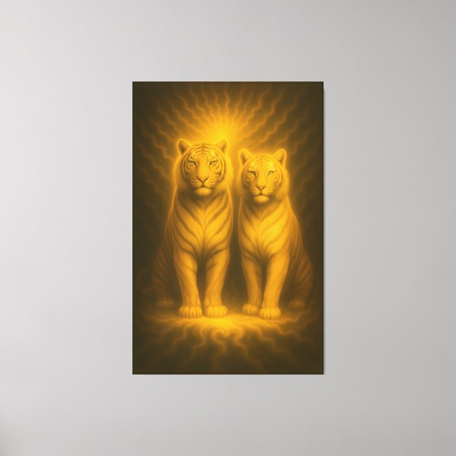 Lienzo Twin Sunlit Guardians | ManJiangHong Fine Art   (Anverso)