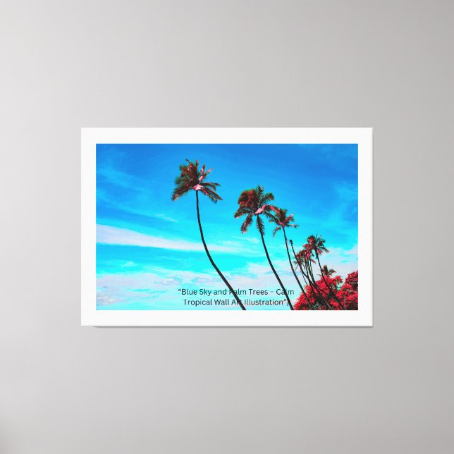 Lienzo Two Palm Trees Wall Art | Tropical Minimalist (Anverso)