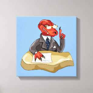 Lienzo Tyrannosaurus Rex Jefe Sentado En Un Escritorio. 2