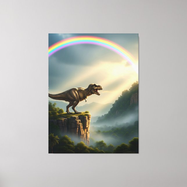 Lienzo Tyrannosaurus T-Rex Rainbow (Anverso)