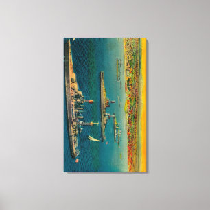 Lienzo U.S. Acorazados anclados en Long Beach