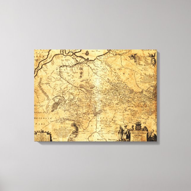 Lienzo Ucrania: Mapa PanorámicoUcrania (Anverso)