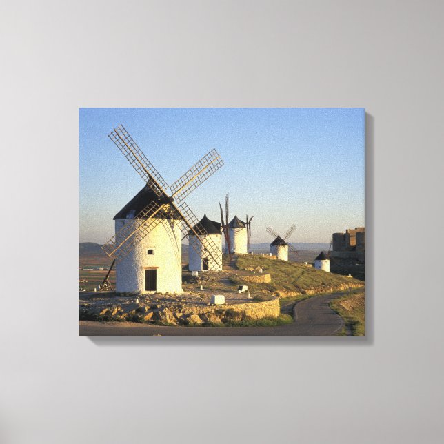 Lienzo UE, España, La Mancha, Consuegra. Molinos de vient (Anverso)