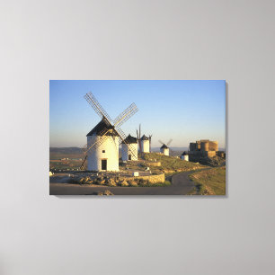 Lienzo UE, España, La Mancha, Consuegra. Molinos de vient