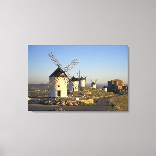 Lienzo UE, España, La Mancha, Consuegra. Molinos de vient (Anverso)