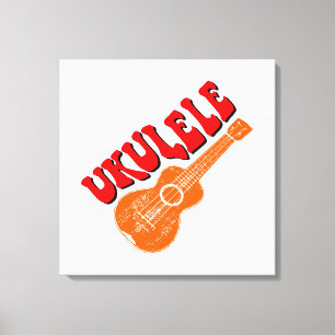 Lienzo Ukulele Groovy Text Art
