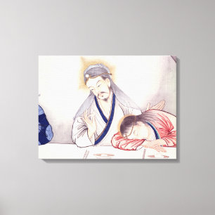 Lienzo Última cena, Cristo y St John