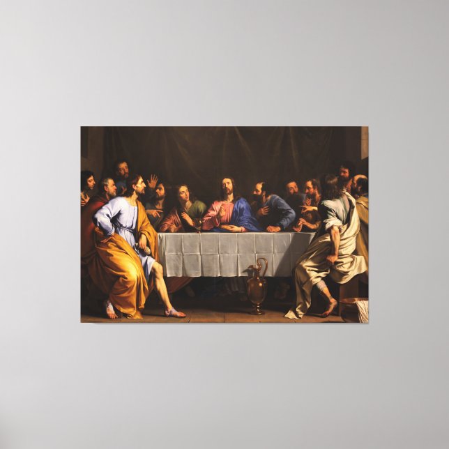 Lienzo Última cena de Philippe de Champaigne (1648) (Anverso)