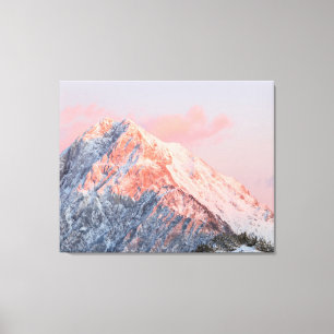 Lienzo Última luz solar en la montaña Storžič, Eslovenia