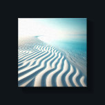 Lienzo Ultra-Minimalist White Sand Ripples with Endless<br><div class="desc">A mesmerizing and ultra-minimalist digital landscape featuring perfectly symmetrical deep ripples in pure white sand. The rhythmic patterns of the dunes meet a calm, translucent turquoise sea under a bright, clear sky, creating a profound sense of infinite peace and zen. Perfect for modern high-end interiors, meditation rooms, or spaces requiring...</div>