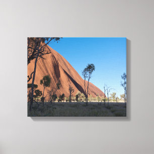 Lienzo uluru y llanura desértica