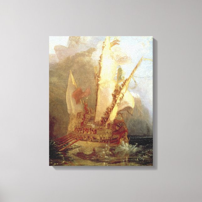 Lienzo Ulysses Deriding Polyphemus, detalle del barco (Anverso)