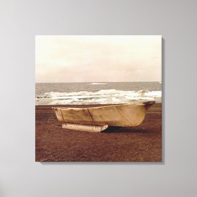 Lienzo Umiak, Walrus Skin Whalers Boat Pt. Barrow Quad (Anverso)