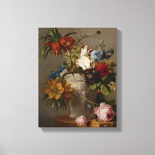 Lienzo Un acuerdo con flores, siglo XIX (Anverso)