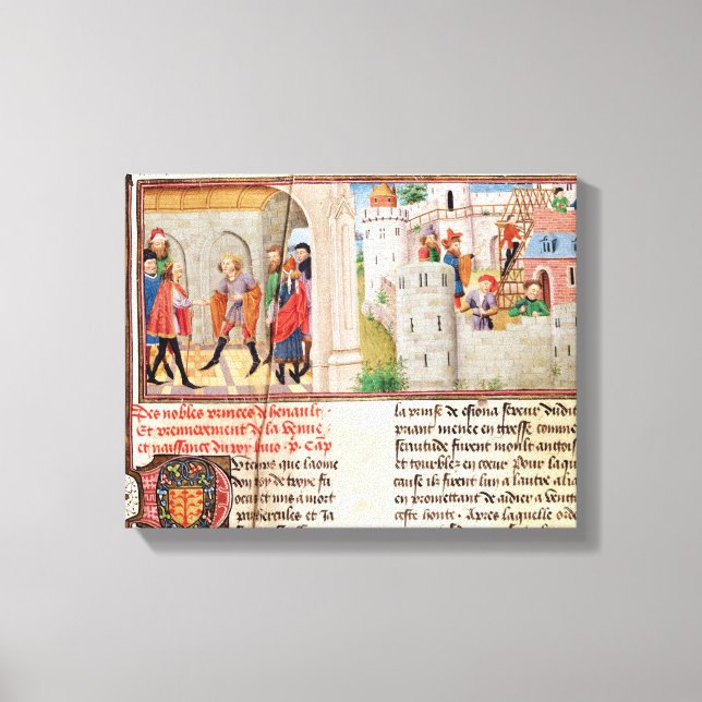 Lienzo Un acuerdo y la construcción de un castillo (Anverso)