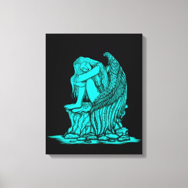 Lienzo Un ángel dormido en la piedra (Anverso)