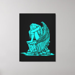 Lienzo Un ángel dormido en la piedra