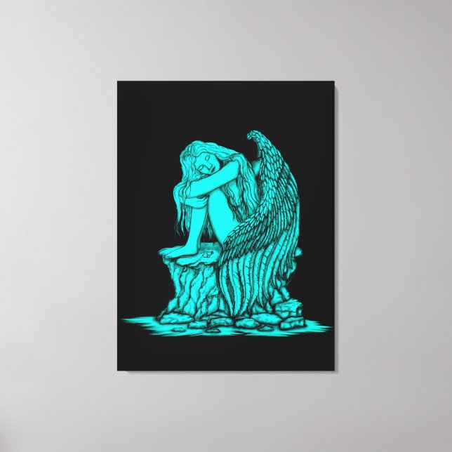 Lienzo Un ángel dormido en la piedra (Anverso)