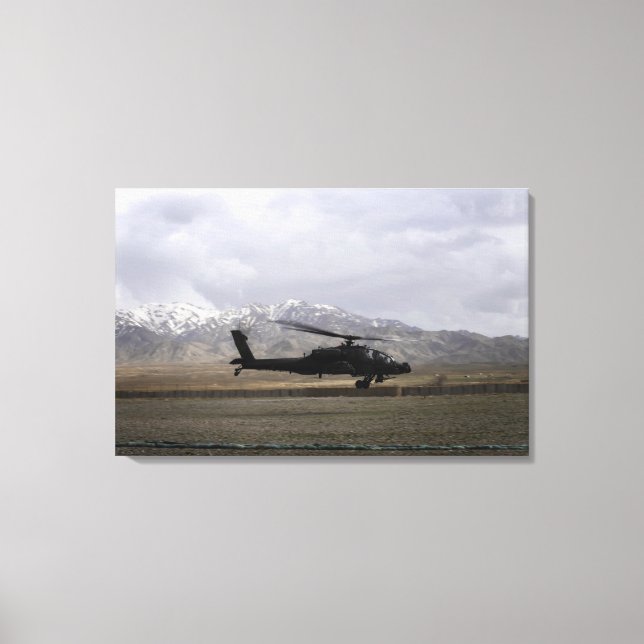 Lienzo Un Apache AH-64A despegando (Anverso)