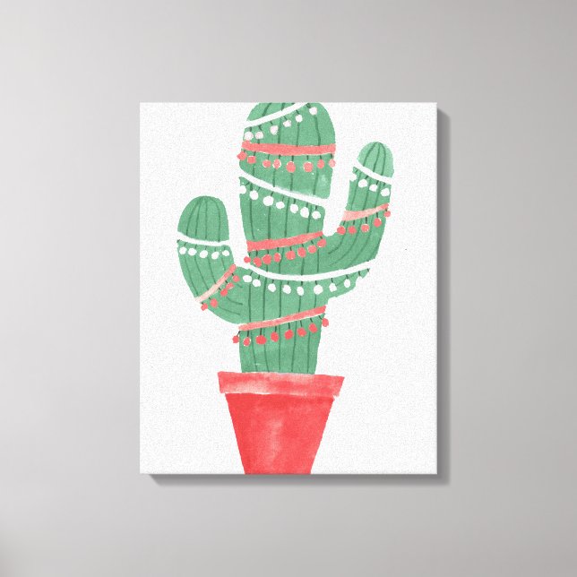 Lienzo Un Árbol de Navidad Muy Cactus (Anverso)