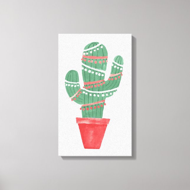 Lienzo Un Árbol de Navidad Muy Cactus (Anverso)