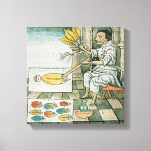 Lienzo Un artesano azteca de la pluma