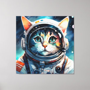 Lienzo Un astronauta gata de fantasía