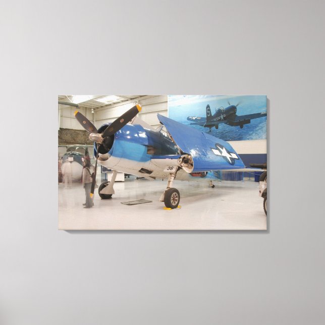 Lienzo Un avión de combate F-6F Hellcat de la Segunda Gue (Anverso)