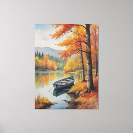 Lienzo un barco en un lago pintando el color del agua