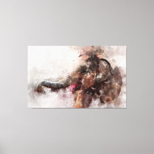 Lienzo Un bebé elefante asiático dulce, feliz y lúdico