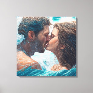 Lienzo Un beso en las olas