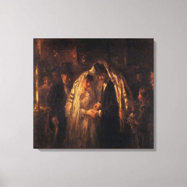 Lienzo Un Boda judío de Jozef Israels - Circa 1903 (Anverso)
